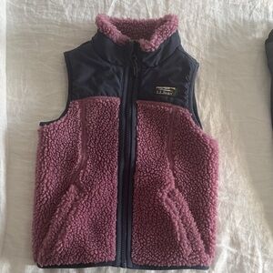 L.L. Bean Plum and Navy Sherpa Vest